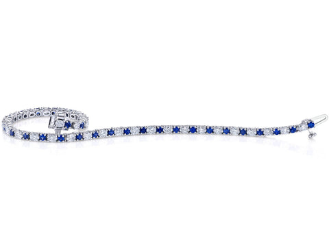 Diamond and Sapphire Necklace in White Gold