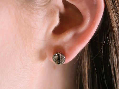 Pavé Rustic Gray and Black Diamond Stud Earrings