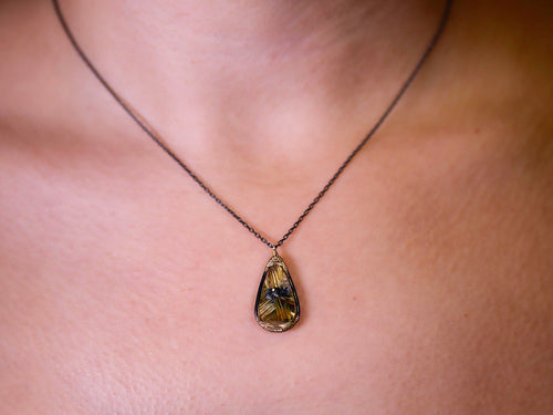 Rutilated Quartz Pendant Necklace