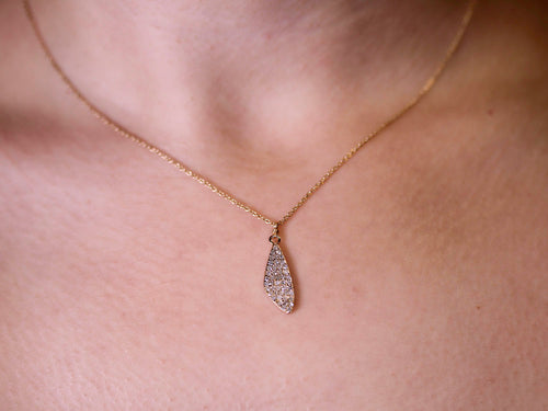 Pavé Diamond Pendant Necklace in 14K Yellow Gold