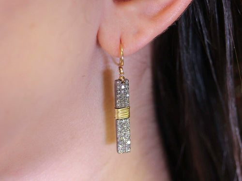 Pavé Rustic Gray Diamond Earrings