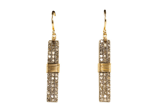 Pavé Rustic Gray Diamond Earrings