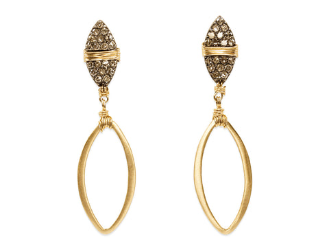 "Inside-Outside" Pavé Diamond Hoop Earrings in Yellow Gold