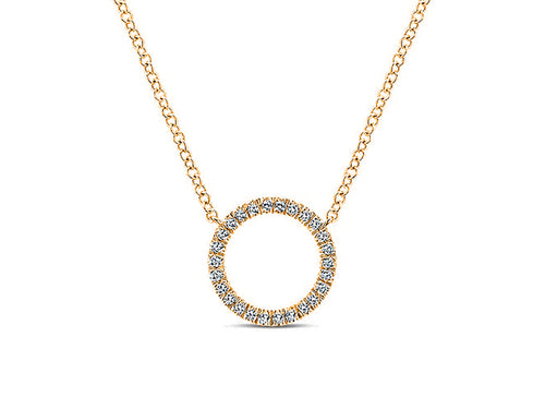 Petite "Circle of Diamonds" Necklace in 14K Rose Gold