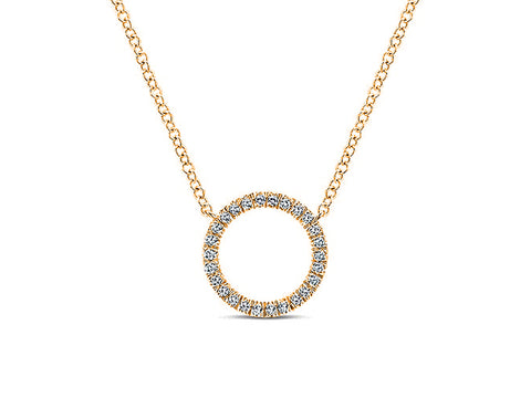 Pavé Diamond Pendant Necklace in 14K Yellow Gold