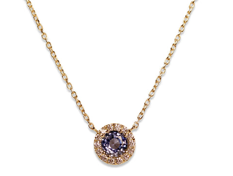 Hexagon Diamond Pendant Necklace in 14K Yellow Gold