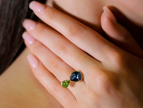 London Blue Topaz and PeridotRing