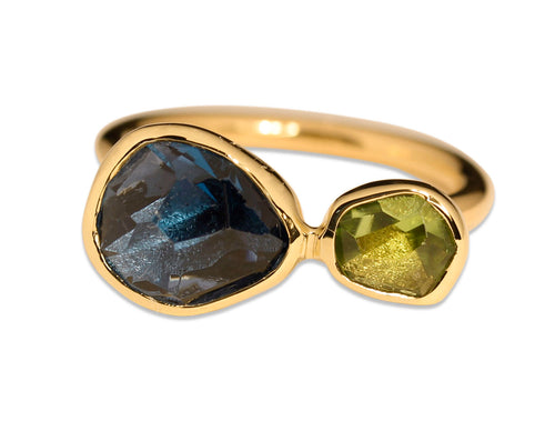 London Blue Topaz and PeridotRing