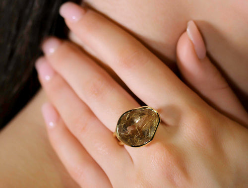 Bezel Set Rutilated Quartz Ring