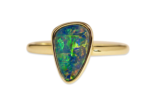 Opal Doublet Ring in 14K Yellow Gold