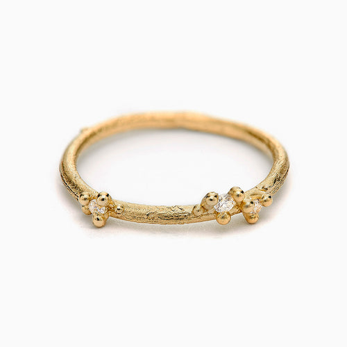 Asymmetric Diamond Encrusted Band in 14K Yellow Gold