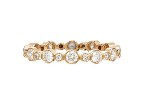 Prong Diamond Five-Band Ring in Yellow Gold