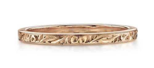 Vintage-Style Hand Engraved "Hazel" Wedding Band