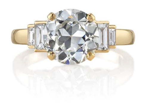 Vintage-Inspired Marquise and Round Diamond "Amara" Band