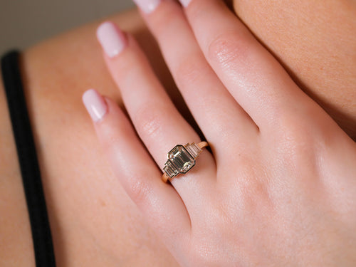 Vintage-Inspired Emerald Cut Diamond "Caroline" Engagement Ring