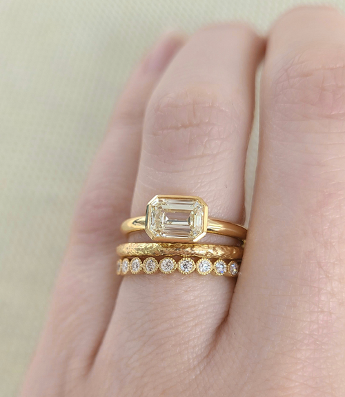 Vintage-Inspired Diamond "Gabby" Eternity Wedding Band