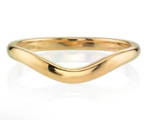 Curved "Grace" Wedding Band in 18K Yellow Gold