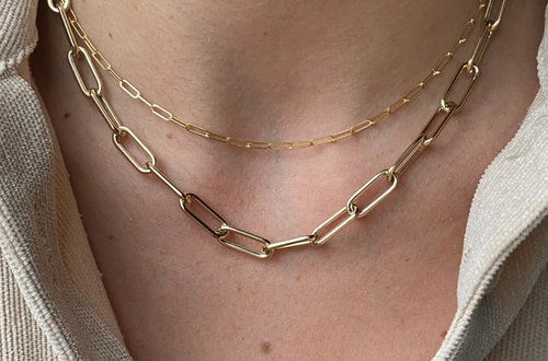 Paperclip Chain 18" Necklace in 14K Yellow Gold