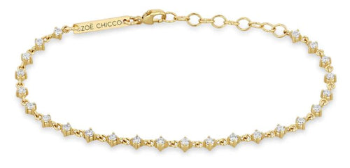 Linked Prong Diamond Tennis Bracelet in 14K Yellow Gold