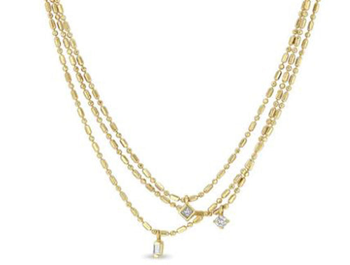 Multi-Strand Diamond Necklace in 14K Yellow Gold