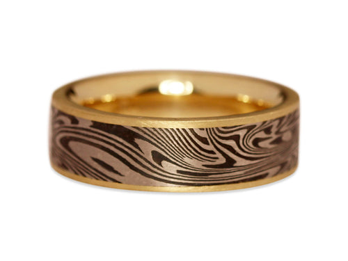 Precious Damascus Steel Men's Wedding Band