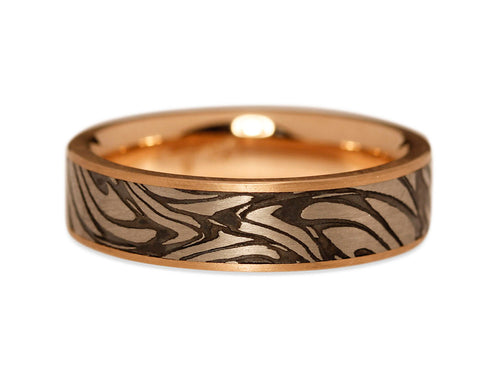 Precious Damascus Steel Men's Wedding Band