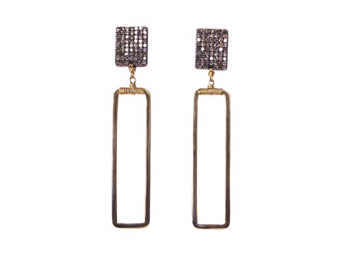 Pavé Diamond Long Statement Earrings