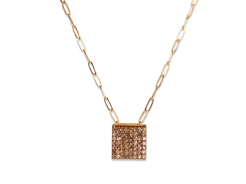 Pavé Diamond Pendant Necklace in 14K Yellow Gold