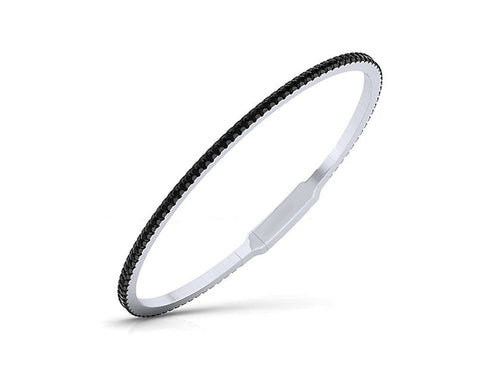 14K White Gold and Black Diamond Bangle Bracelet at the Best Jewelry Store in Washington DC