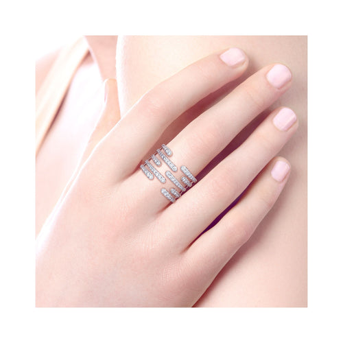 Pavé Diamond Wrap Ring in White Gold