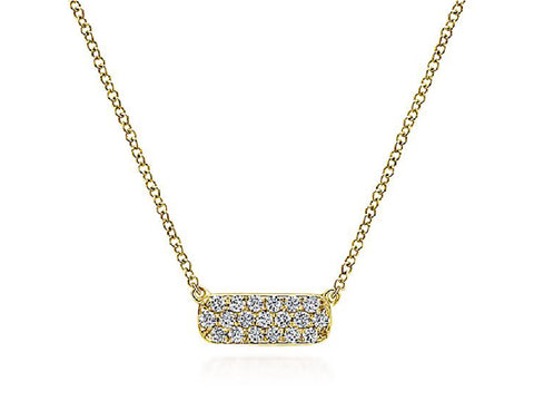 Pavé Diamond Pendant Necklace in 14K Yellow Gold