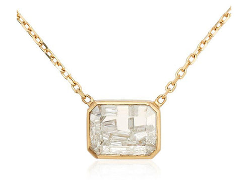 Pavé Diamond Pendant Necklace in 14K Yellow Gold