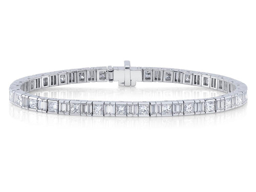 Princess and Baguette Diamond Bracelet