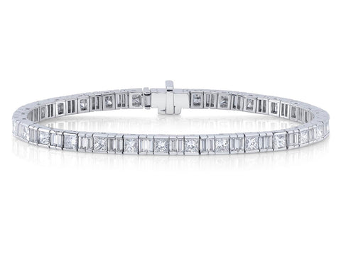 Sapphire and Oval Brilliant Diamond Bracelet