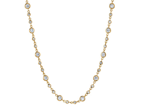 Hexagon Diamond Pendant Necklace in 14K Yellow Gold