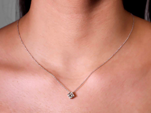 Princess Diamond Necklace in White Gold