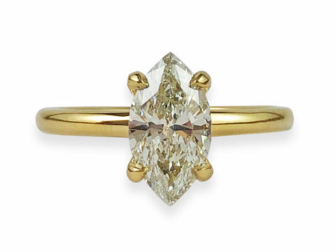 Vintage-Inspired Marquise and Round Diamond "Amara" Band