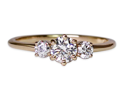 Three-Stone Round Brilliant Diamond Engagement Ring