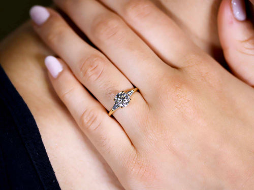 Three-Stone Brilliant Diamond Engagement Ring