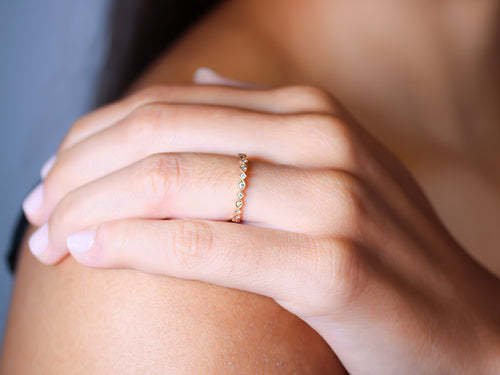 Diamond Wedding Band in Rose Gold