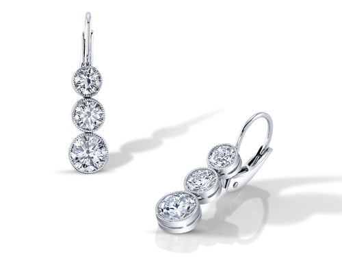 Platinum and Diamond Drop Earrings