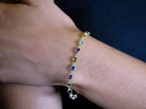 Multi-Colored Sapphire Bracelet