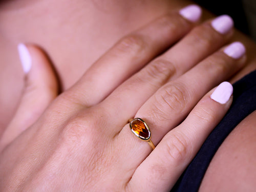 Bezel Set Citrine Ring