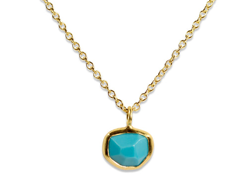 Bezel Set Turquoise Pendant Necklace