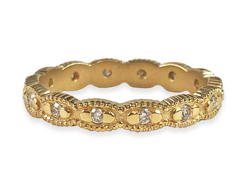 Megan Thorne 18K Yellow Gold and Diamond Scalloped Wedding Band in Washington DC