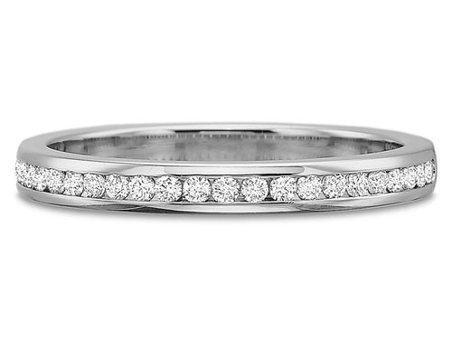 Round Brilliant Diamond Eternity Wedding Band in White Gold