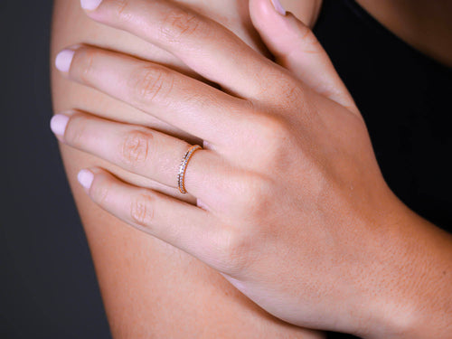 Diamond Eternity Wedding Band in Rose Gold