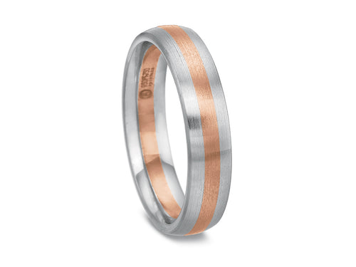 Platinum and 18K Rose Gold Men's Wedding Band