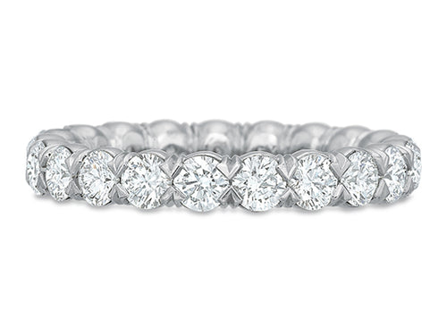 Round Brilliant Diamond Eternity Wedding Band in White Gold