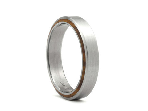 Black Diamond Men's Wedding Band in White and Rose Gold